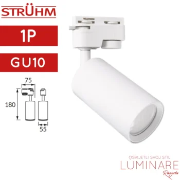 REFLEKTOR ZA MONOFAZNU ŠINU DARIA GU10 BIJELI