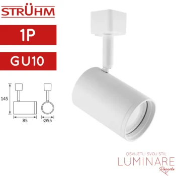 REFLEKTOR ZA MONOFAZNU ŠINU HAGA GU10 BIJELI