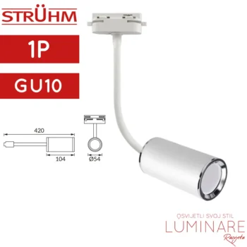 REFLEKTOR ZA MONOFAZNU ŠINU MEGAN 42 GU10 BIJELI