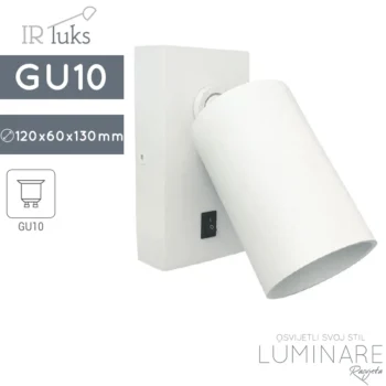 ZAKRETNA ZIDNA SPOTLIGHT SVJETILJKA SA PREKIDAČEM MURO BIJELA