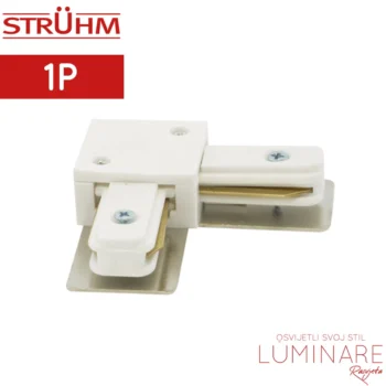 kutni konektor-spojnica za jednofaznu šinu-bijeli-luminare rasvjeta