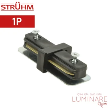 ravni konektor-spojnica za jednofaznu šinu-crni-luminare rasvjeta