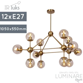 VISILICA LOFT-338-12 BRASS+COGNAC GLASS