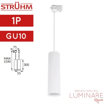 VISILICA TUBA ZA MONOFAZNU ŠINU DARIA 30 GU10 BIJELA