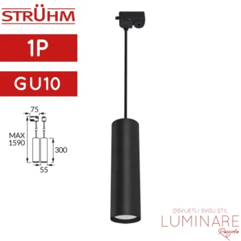 VISILICA TUBA ZA MONOFAZNU ŠINU DARIA 30 GU10 CRNA