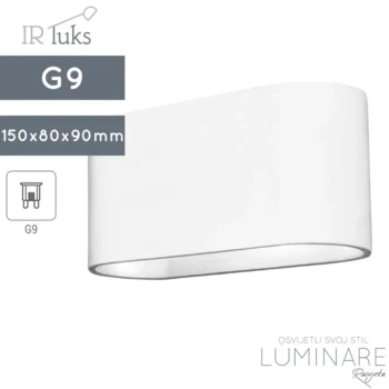 ZIDNA SVJETILJKA MURO OVALE BIJELA/SREBRNA G9