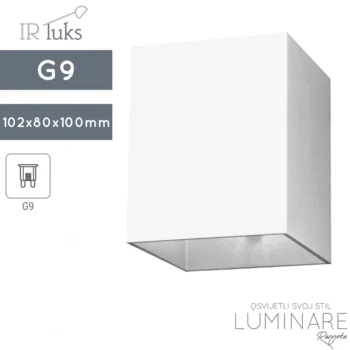 ZIDNA SVJETILJKA MURO RETTANGOLARE BIJELA/SREBRNA G9