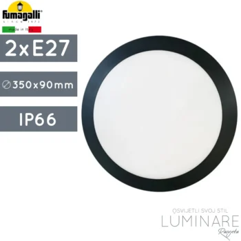 VANJSKA PLAFONJERA UMBERTA IP66 2xE27 CRNA