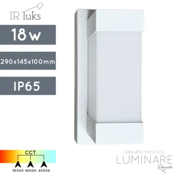 VANJSKA ZIDNA LED SVJETILJKA 91215 CCT 3000K/4000K/6000K 18W IP65 BIJELA