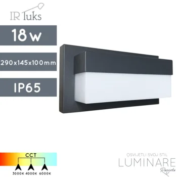 VANJSKA ZIDNA LED SVJETILJKA 91217 CCT 3000K/4000K/6000K 18W IP65 ANTRACIT