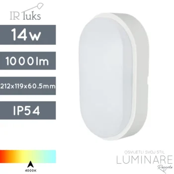 VANJSKA LED ZIDNA SVJETILJKA MT1S14XA1 14W 4000K IP54 BIJELA