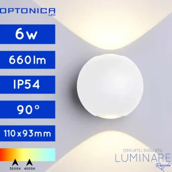 VANJSKA LED ZIDNA SVJETILJKA 6W IP54 OKRUGLA BIJELA
