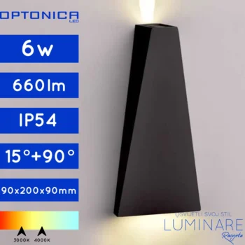 VANJSKA LED ZIDNA SVJETILJKA 6W IP54 CRNA