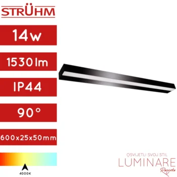 KUPAONSKA SVJETILJKA CYBER 14W 4000K 60cm IP44 CRNA