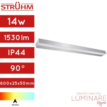 KUPAONSKA SVJETILJKA CYBER 14W 4000K 60cm IP44 SIVA