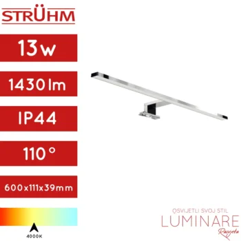 KUPAONSKA SVJETILJKA ROXANA 13W 4000K 60cm IP44