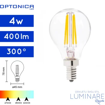 led filament zarulja e14 4w 2700k-4500k-6000k-g45-1477-1478-1479-luminare