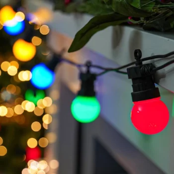 Alternative view of VANJSKI RASVJETNI LANAC SA INTEGRIRANIM RAZNOBOJNIM ŽARULJAMA 10x0.3w 8m CRNI