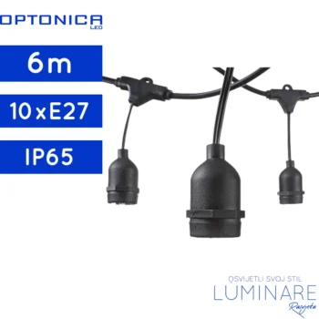 rasvjetni lanac za žarulje-6metara-crni-luminare rasvjeta