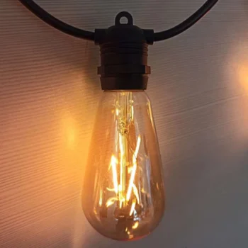 Alternative view of VANJSKI RASVJETNI LANAC SA FIKSNIM GRLIMA 15xE27 14.4m CRNI