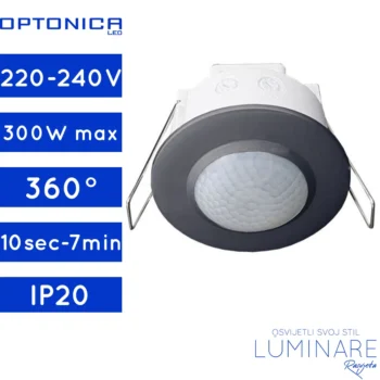 SENZOR POKRETA UGRADBENI STROPNI 360° IP20 CRNI