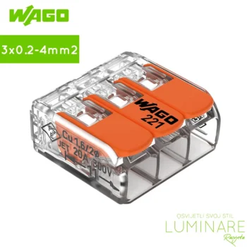 wago klema-stezaljka-sa polugom-3x0.2-4mm2-221-413-luminare rasvjeta