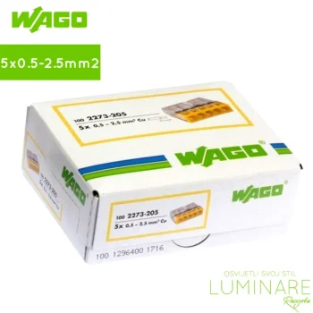 wago klema-stezaljka-uticna-5x0.5-2.5mm2-kutija-2273-205-luminare rasvjeta