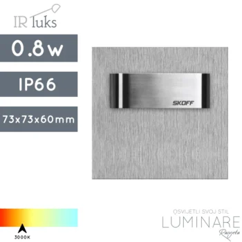 STUBIŠNA UGRADBENA SVJETILJKA TANGO SHORT 0.8W IP66 SREBRNA