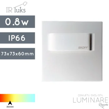 STUBIŠNA UGRADBENA SVJETILJKA TANGO SHORT 0.8W IP66 BIJELA