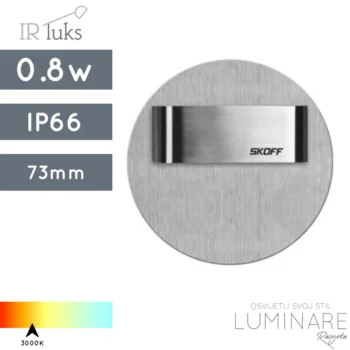 STUBIŠNA UGRADBENA SVJETILJKA RUEDA SHORT 0.8W IP66 SREBRNA
