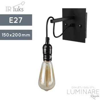 ZIDNA SVJETILJKA 20151124 CRNA E27