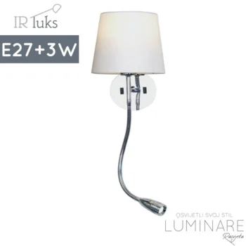 ZIDNA SVJETILJKA DHL0017 CHROME E27+3W LED 3000K