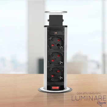 Alternative view of IZVLAČNA UTIČNICA 3xŠUKO INOX UGRADBENA OKRUGLA