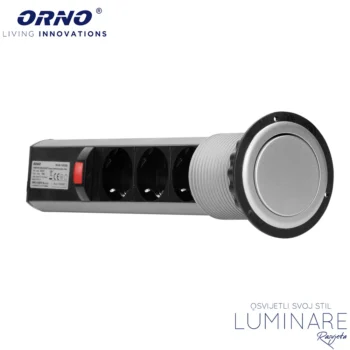 Alternative view of IZVLAČNA UTIČNICA 3xŠUKO SREBRNA UGRADBENA OKRUGLA