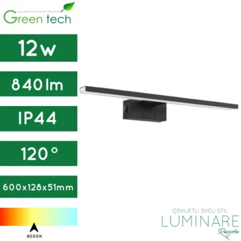 kupaonska svjetiljka-zidna-crna-ip44-60cm-luminare rasvjeta