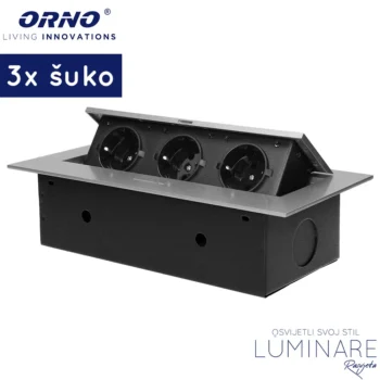 UGRADBENA UTIČNICA ZA NAMJEŠTAJ 3xŠUKO SREBRNA KVADRATNA