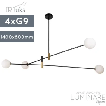 VISILICA AF8082-4 BLACK/BRASS+MILKY WHITE