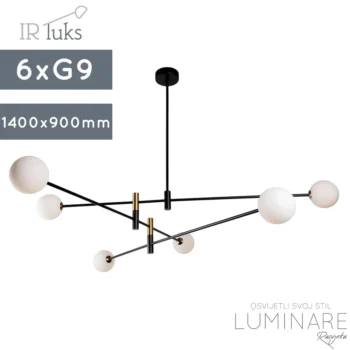 VISILICA AF8082-6 BLACK/BRASS+MILKY WHITE