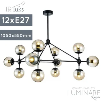 VISILICA LOFT-338-12 BLACK+COGNAC GLASS