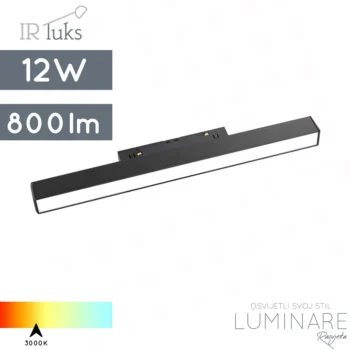 LED LINEARNI REFLEKTOR ZA MAGNETNU ŠINU 12W CRNI