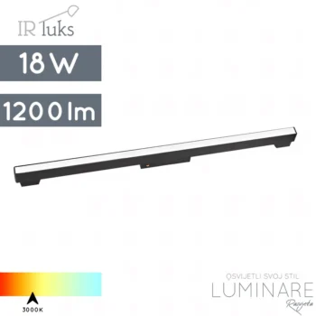 LED LINEARNI REFLEKTOR ZA MAGNETNU ŠINU 18W CRNI
