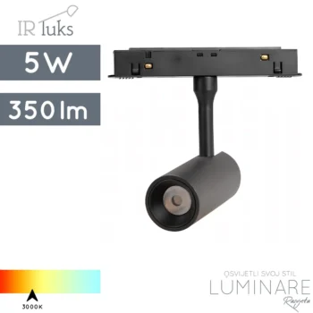 LED REFLEKTOR ZA MAGNETNU ŠINU 5W CRNI