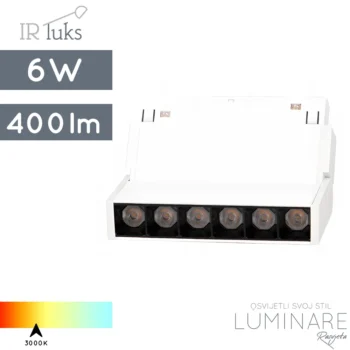 LED ZGLOBNI REFLEKTOR ZA MAGNETNU ŠINU 6W BIJELI