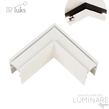 KUTNI HORIZONTALNI KONEKTOR ZA NADGRADNU MAGNETNU ŠINU BIJELI