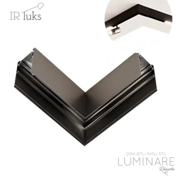 KUTNI HORIZONTALNI KONEKTOR ZA NADGRADNU MAGNETNU ŠINU CRNI