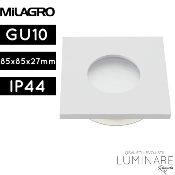 ugradbeni okvir za gu10 zarulju sa ip44 zastitom, kvadratni bijeli - luminare rasvjeta