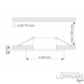 Alternative view of OKVIR ZA ŽARULJU GU10 IP44 OKRUGLI CRNI UGRADBENI