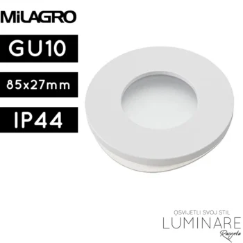 OKVIR ZA ŽARULJU GU10 IP44 OKRUGLI BIJELI UGRADBENI