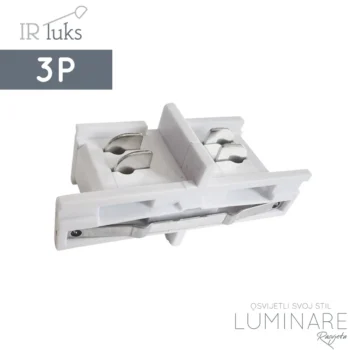 RAVNI KONEKTOR ZA TROFAZNU ŠINU BIJELI IRLUKS