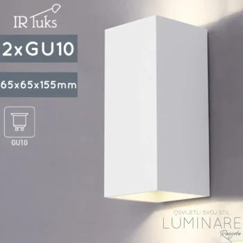 ZIDNA SVJETILJKA CUBO D2 ALU BIJELA 2xGU10
